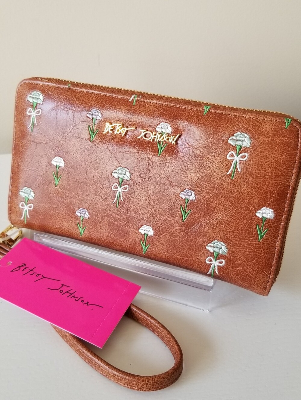 Betsey Johnson Embroidered Floral Wallet NWT
